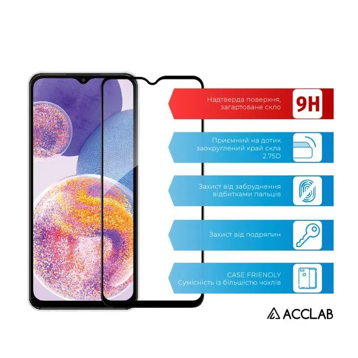 Скло захисне ACCLAB Full Glue Samsung A23 4G Black (1283126524158) зображення 3