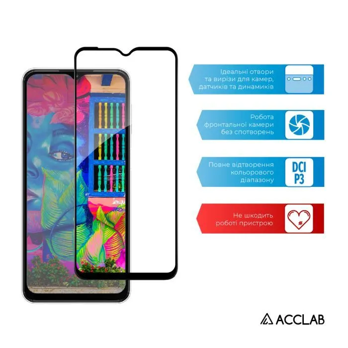Скло захисне ACCLAB Full Glue Samsung A23 4G Black (1283126524158) зображення 5