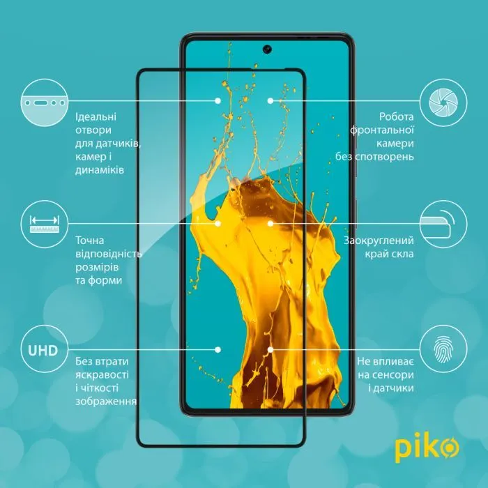 Скло захисне Piko Full Glue Tecno Pova 6 Black (1283126593437) зображення 3