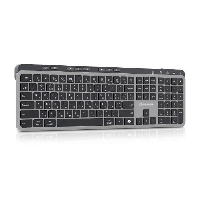 Клавіатура REAL-EL RK-737W Wireless/Bluetooth Black/Grey (EL123100060) зображення 6
