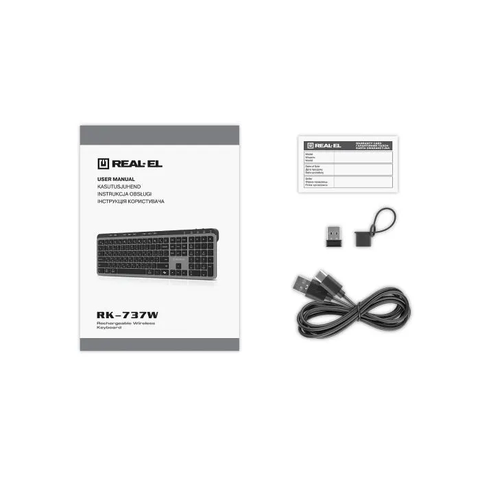 Клавіатура REAL-EL RK-737W Wireless/Bluetooth Black/Grey (EL123100060) зображення 9