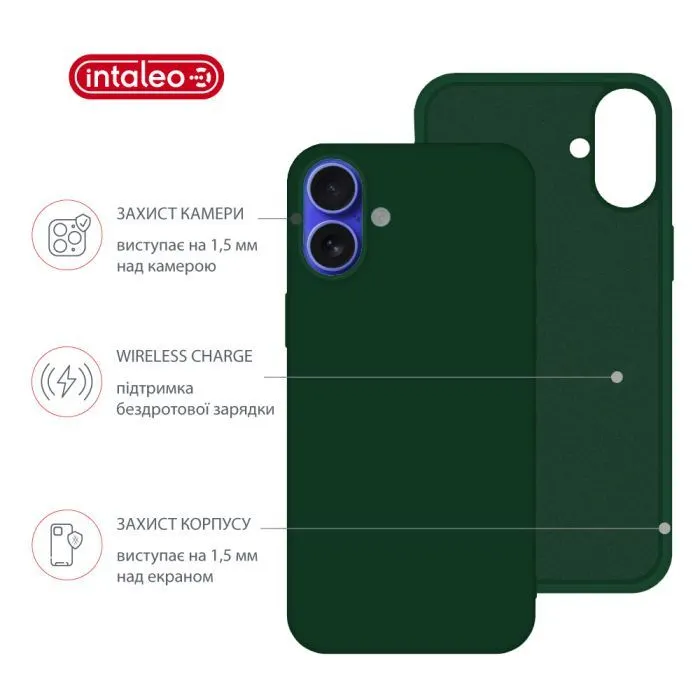 Чохол до мобільного телефона Intaleo SoftShell Apple iPhone 16 Plus Dark Green (1283126609237) зображення 2