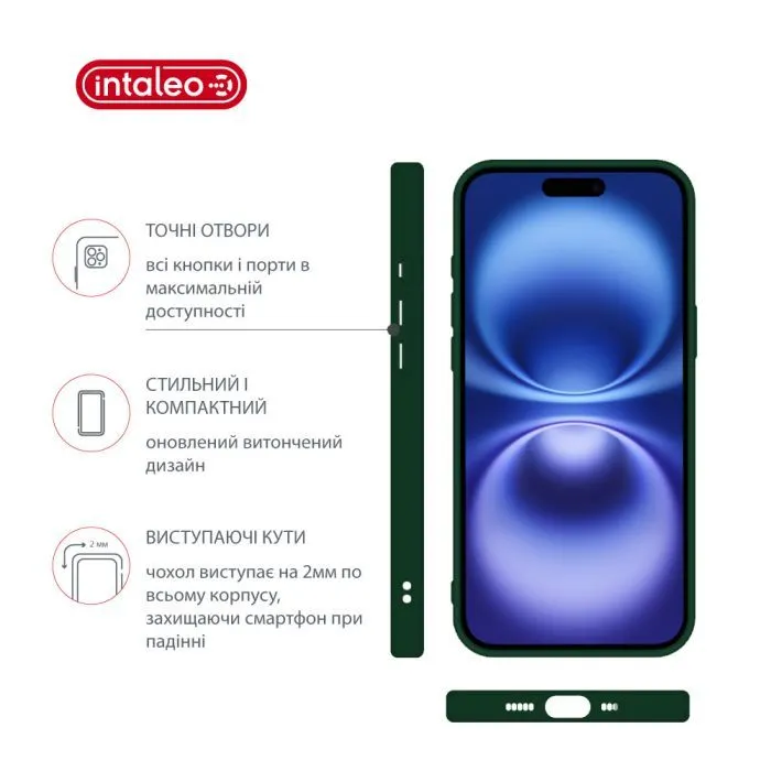 Чохол до мобільного телефона Intaleo SoftShell Apple iPhone 16 Plus Dark Green (1283126609237) зображення 3