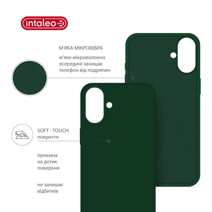 Чохол до мобільного телефона Intaleo SoftShell Apple iPhone 16 Plus Dark Green (1283126609237) зображення 4