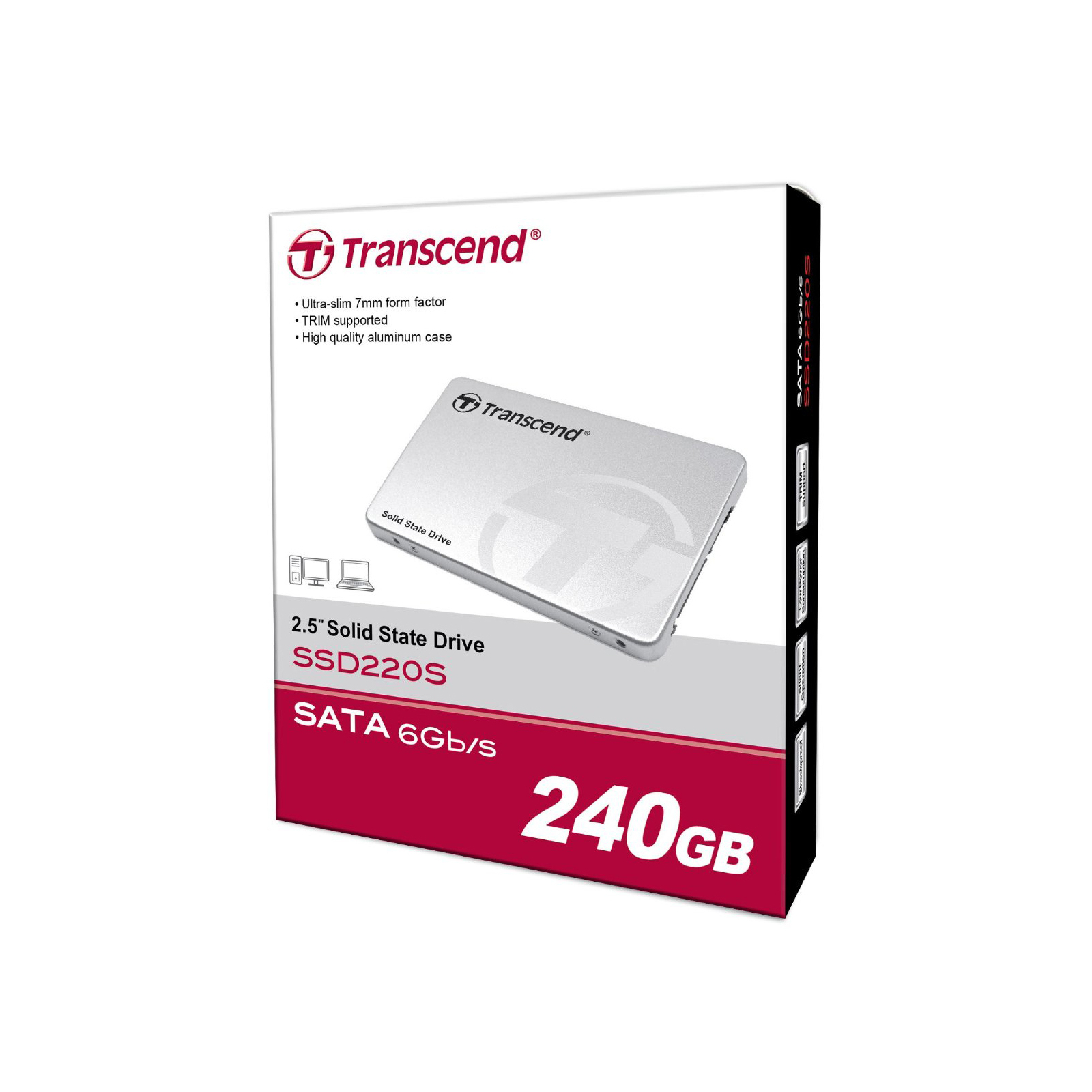 Накопичувач SSD 2.5" 120GB Transcend (TS120GSSD220S) зображення 4