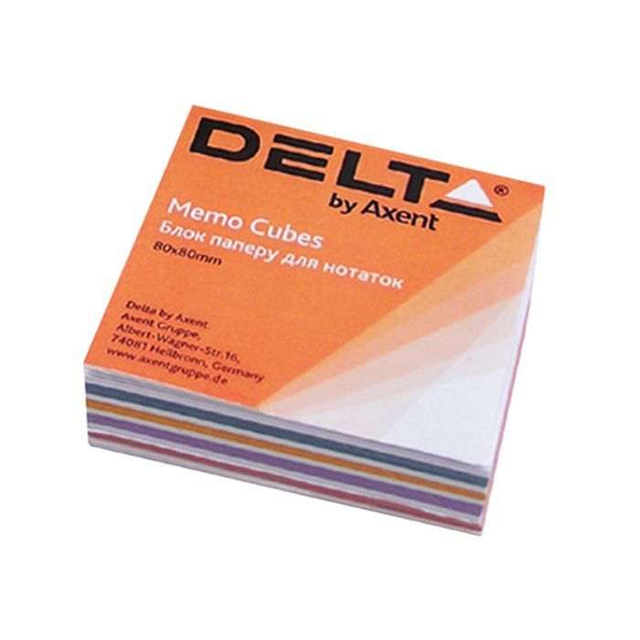 Папір для нотаток Delta by Axent "MIX" 80Х80Х20мм, glued (D8012)