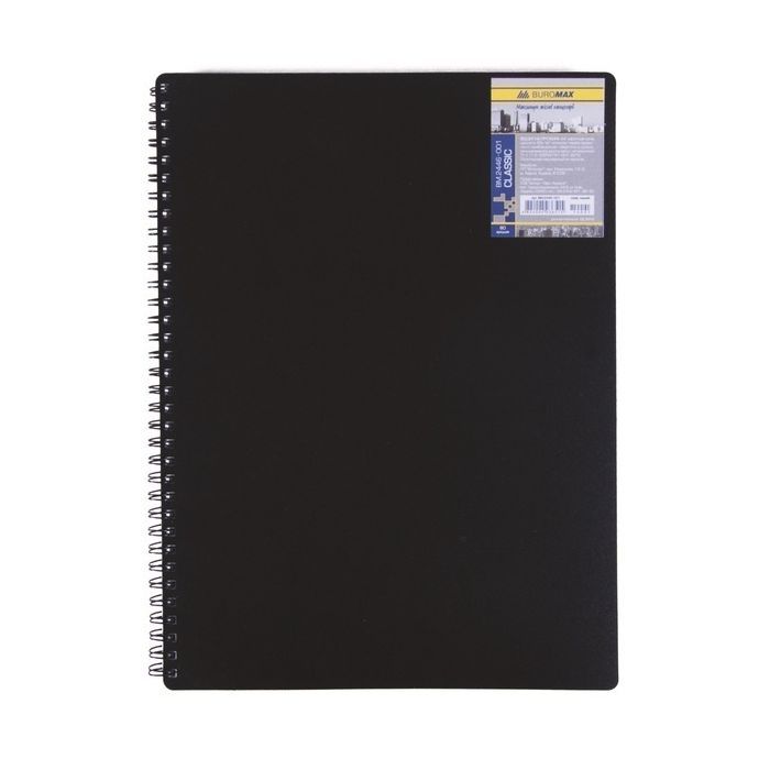 Блокнот Buromax spiral side, А6, 80sheets, CLASSIC, square, black (BM.2589-001)