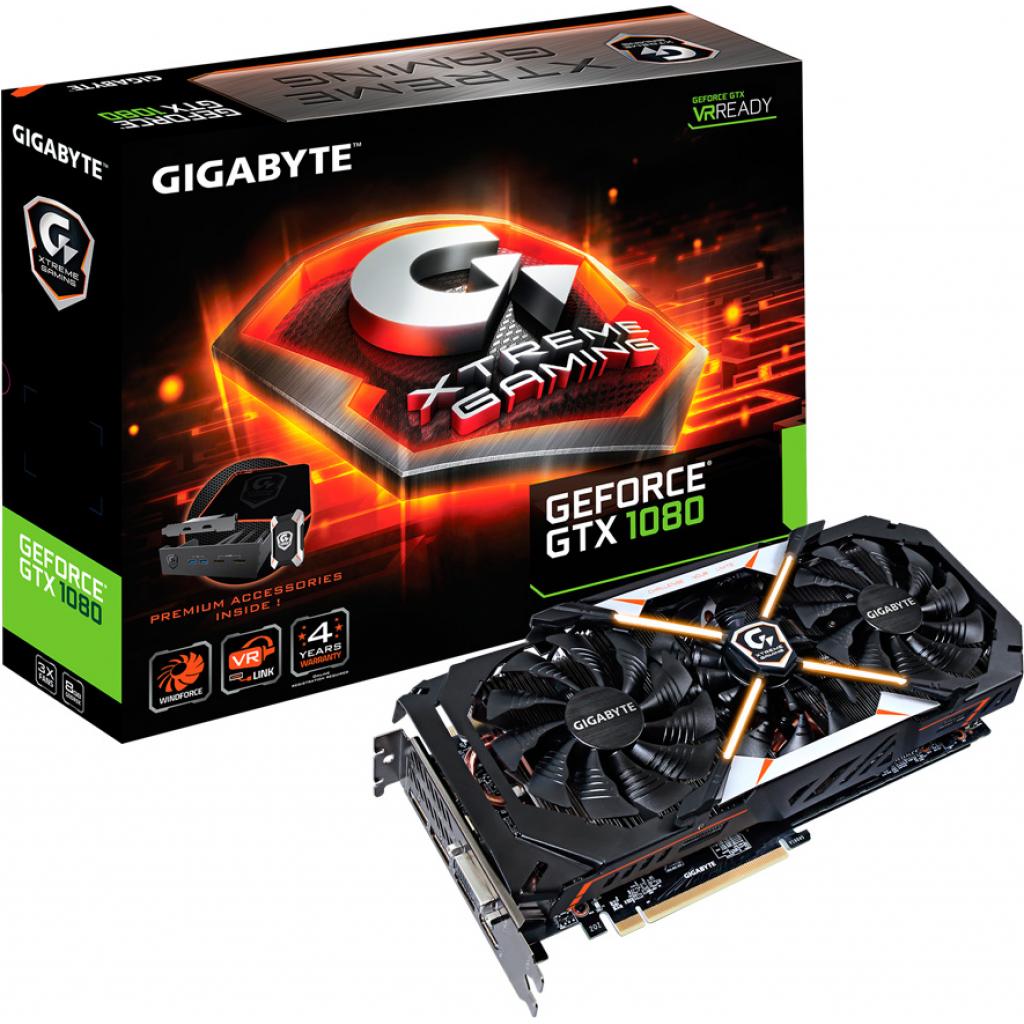 Видеокарта GIGABYTE GeForce GTX1080 8192Mb Xtreme Gaming Premium Pack (GV-N1080XTREME-8GD-PP)