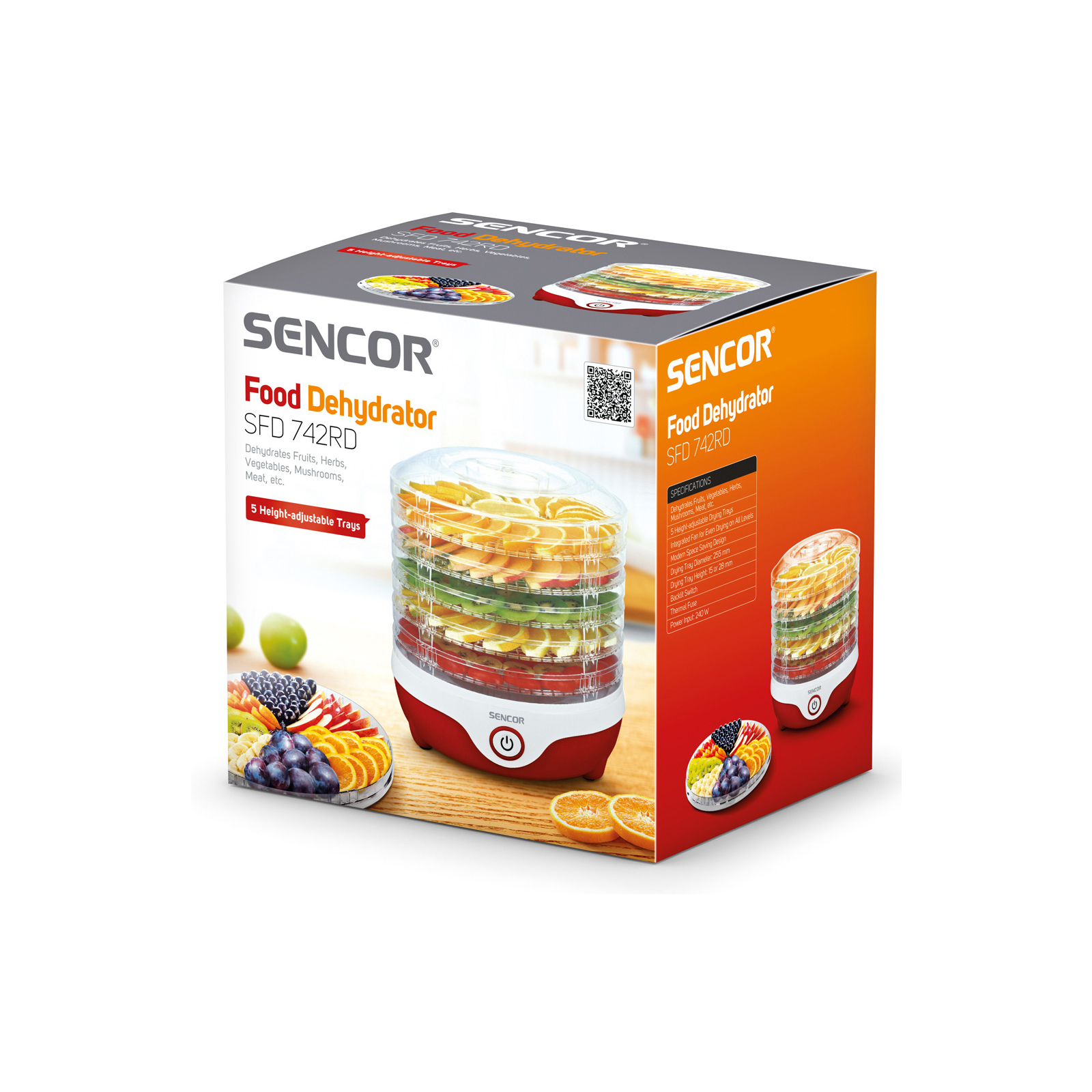 Сушка для овочів та фруктів Sencor SFD 742 RD (SFD742RD) зображення 4