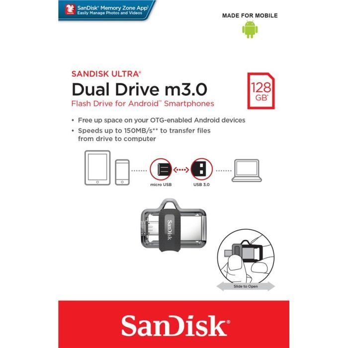 USB флеш накопитель SanDisk 128GB Ultra Dual Drive M3.0 USB 3.0 (SDDD3-128G-G46) изображение 7