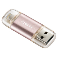 USB флеш накопичувач Apacer 16GB AH190 Rose Gold USB 3.1/Lightning (AP16GAH190H-1) зображення 2