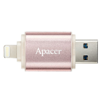 USB флеш накопичувач Apacer 16GB AH190 Rose Gold USB 3.1/Lightning (AP16GAH190H-1) зображення 4