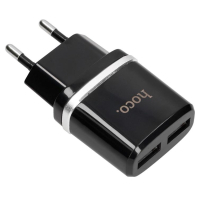 Зарядное устройство HOCO C12 2*USB, 2.4A, Black (65596) изображение 3