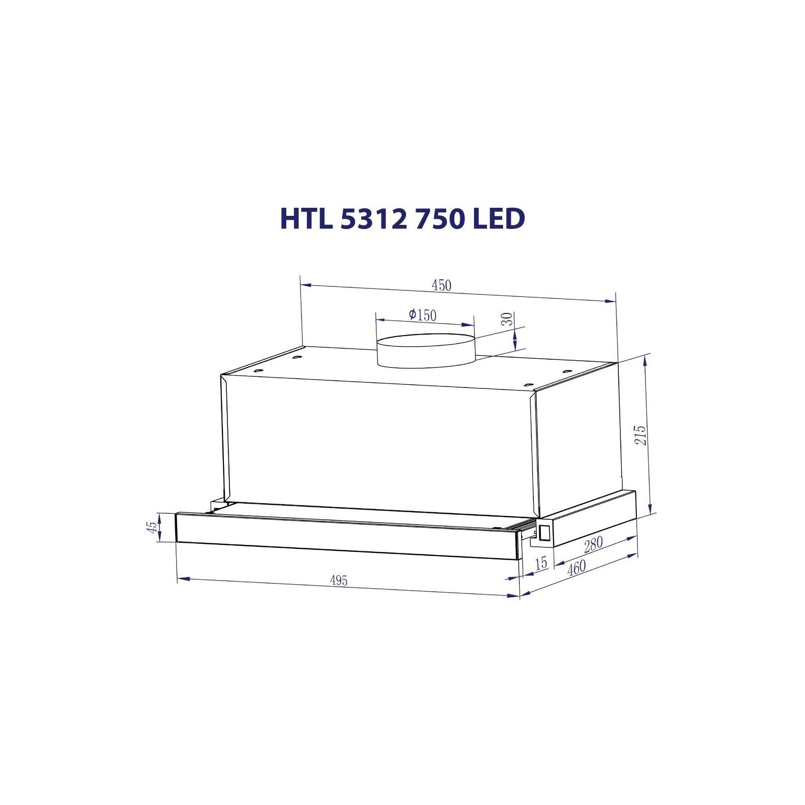 Витяжка кухонна Minola HTL 5312 WH 750 LED зображення 8