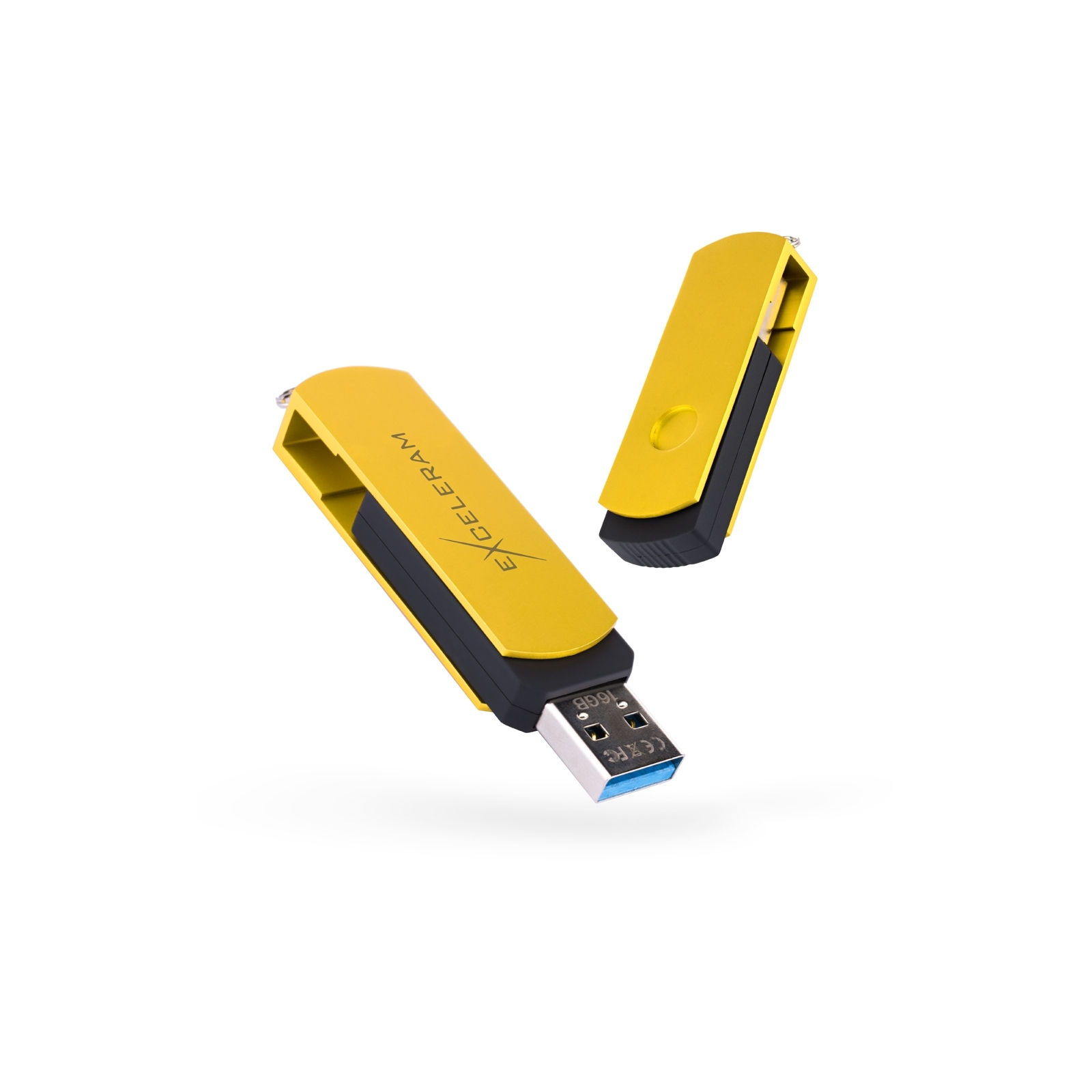 USB флеш накопитель eXceleram 64GB P2 Series Yellow2/Black USB 3.1 Gen 1 (EXP2U3Y2B64)