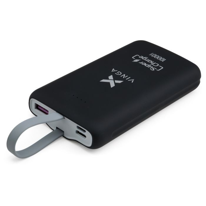 Батарея универсальная Vinga 10000 mAh SuperQC soft touch w/cable 22.5W black (VPB1SQSCBK) изображение 5