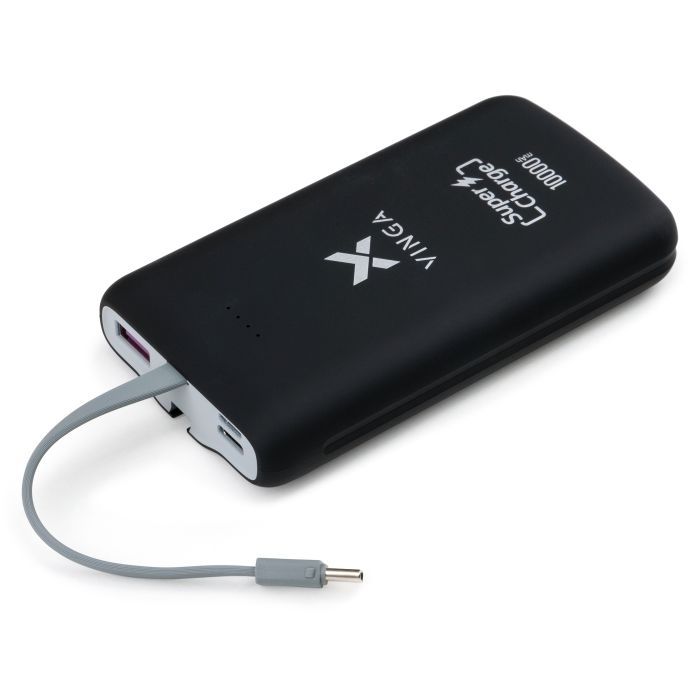 Батарея универсальная Vinga 10000 mAh SuperQC soft touch w/cable 22.5W black (VPB1SQSCBK) изображение 9