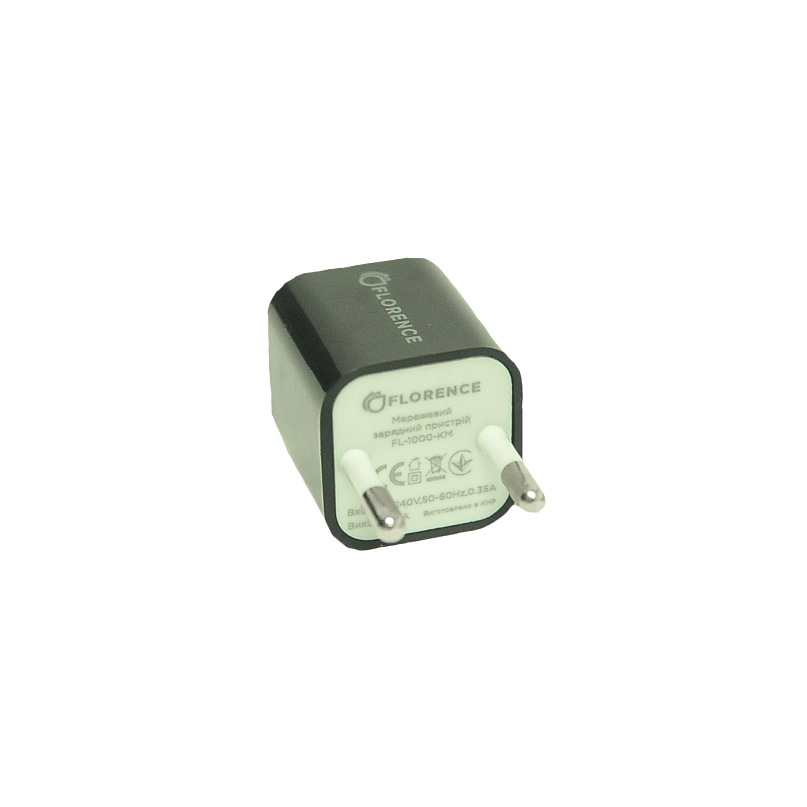 Зарядное устройство Florence 1USB 1A + microUSB cable black (FL-1000-KM) (FL-1000-KM)