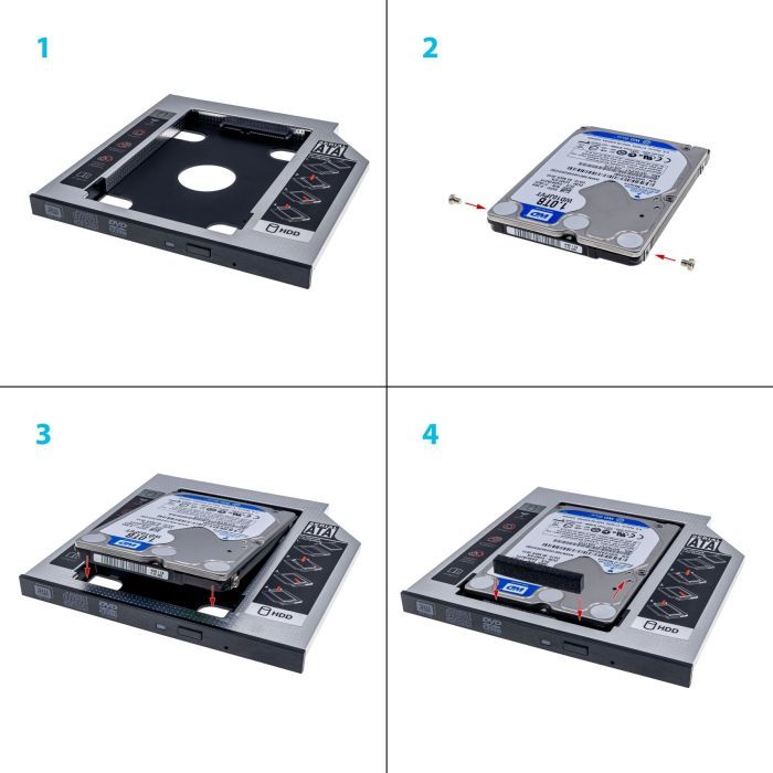 Фрейм-переходник Grand-X HDD 2,5'' SATA2/SATA3 Slim 9,5mm (HDC-24С) изображение 4