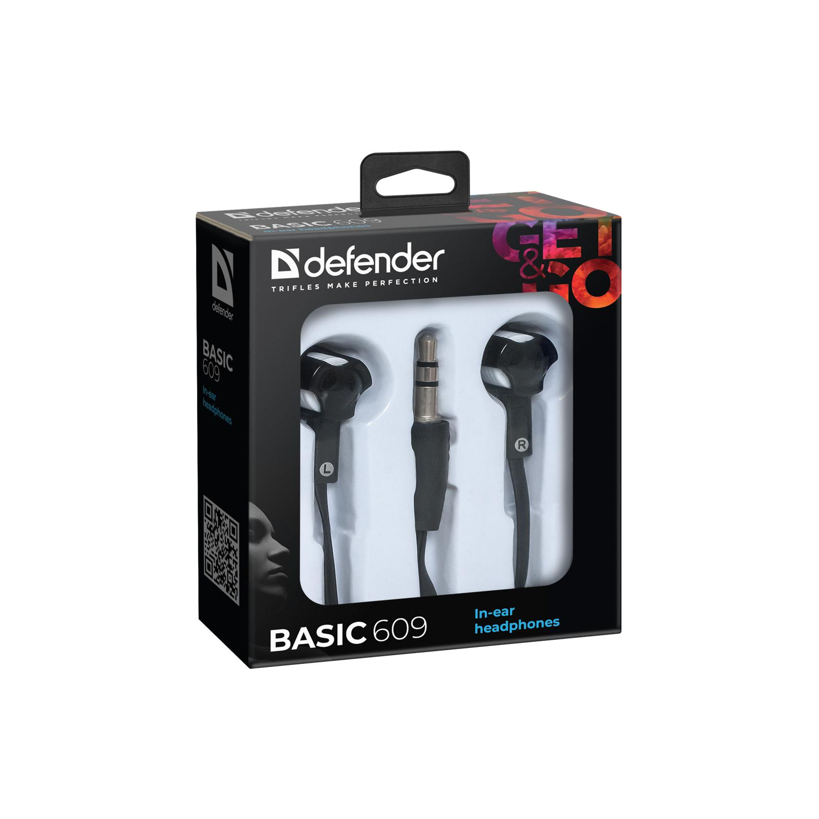 Навушники Defender Basic 609 Black-White (63609) зображення 2