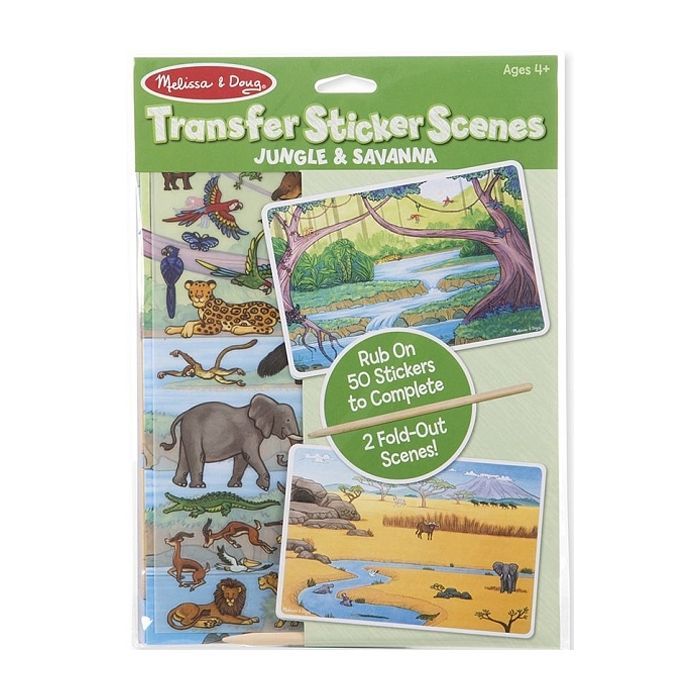 Набор для творчества Melissa&Doug Переводные наклейки Джунгли и Саванна (MD9532)