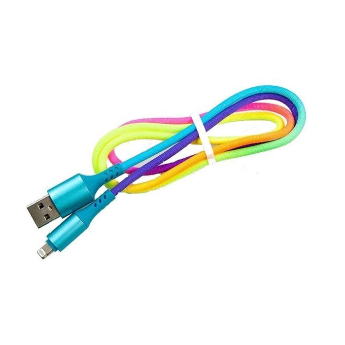 Дата кабель USB 2.0 AM to Lightning 1.0m rainbow Dengos (NTK-L-SET-RAINBOW)