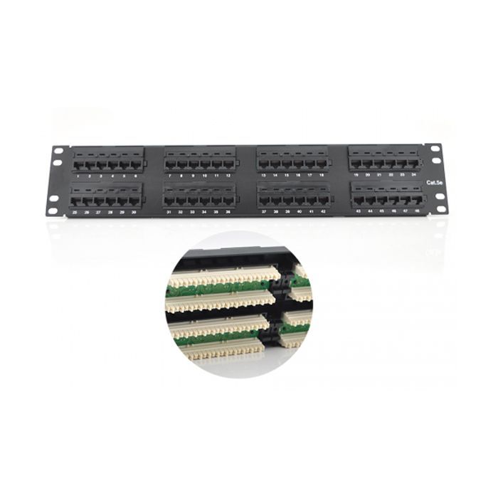 Патч-панель 19" 48хRJ-45 UTP 2U cat.5e Voltronic (09650)