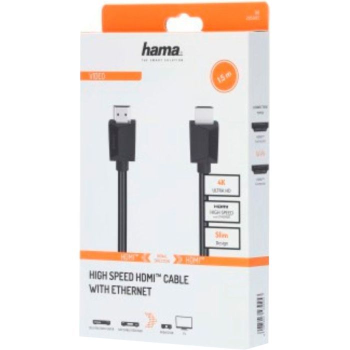 Кабель мультимедийный HDMI to HDMI 3.0m Black Ethernet 4K Hama (00205006) изображение 2