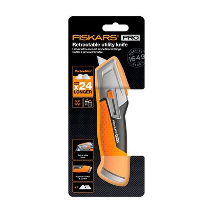 Ніж монтажний Fiskars CarbonMax Retractable Utility Knife (1027223) зображення 2
