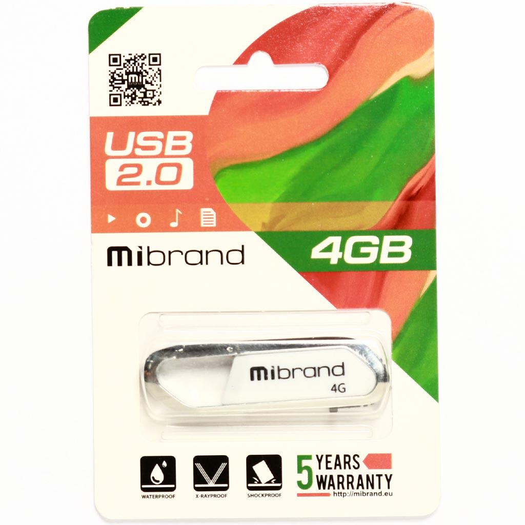 USB флеш накопитель Mibrand 4GB Aligator White USB 2.0 (MI2.0/AL4U7W) изображение 2