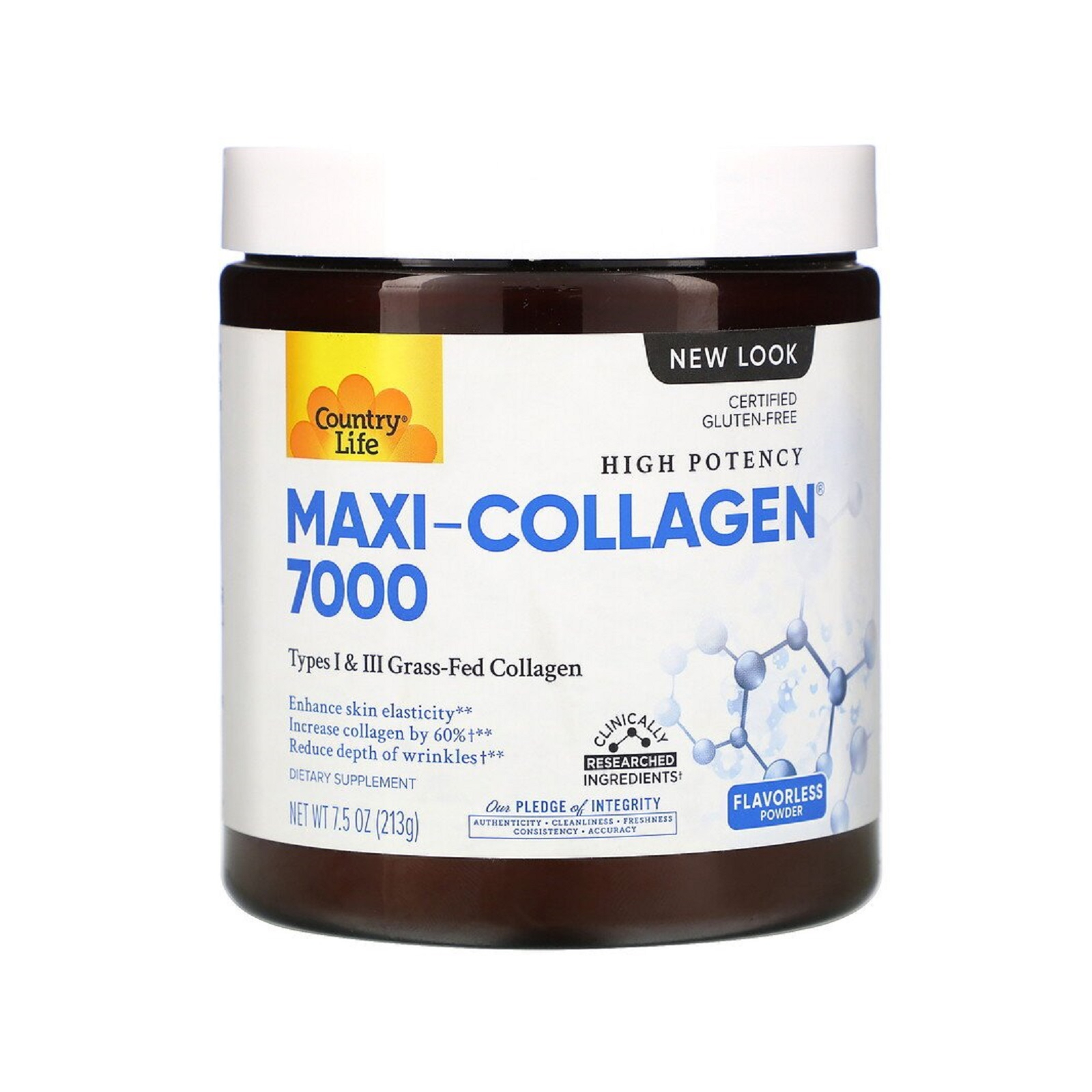 Витамин Country Life Коллаген 1 и 3 Типов + Биотин, Maxi Collagen, 7,5 унций (21 (CLF-05070)