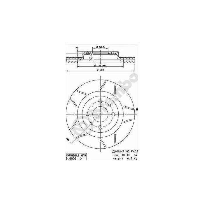 Гальмівний диск Brembo 09.8903.75