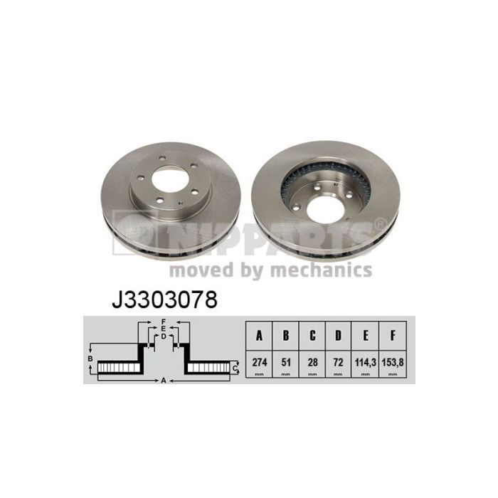 Тормозной диск Nipparts J3303078