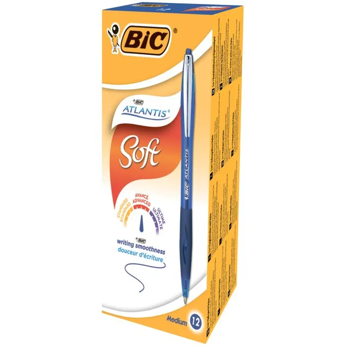 Ручка кулькова Bic автоматична Atlantis з гумовим грипом Синя (bc9021322) зображення 2