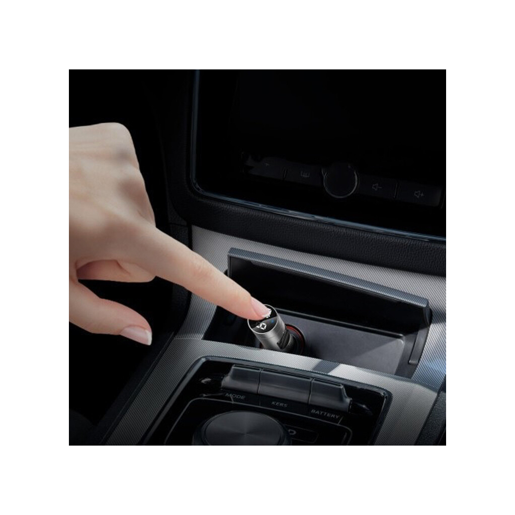 FM модулятор Baseus Energy Column Car Wireless MP3 Charger Silver (CCNLZ-C0S) зображення 8