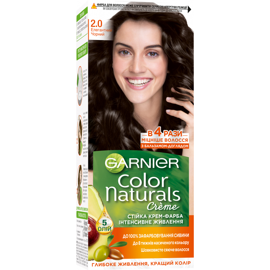 Фарба для волосся Garnier Color Naturals 2.0 Елегантний чорний 110 мл (3600541091658)