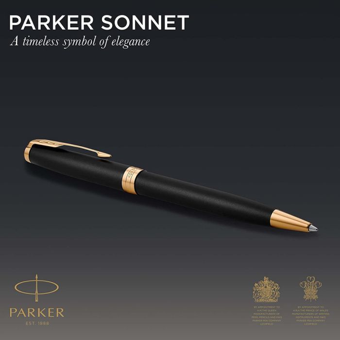 Ручка кулькова Parker SONNET 17 Matte Black Lacquer GT BP (84 832) зображення 3