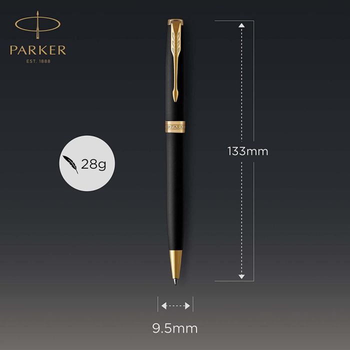 Ручка кулькова Parker SONNET 17 Matte Black Lacquer GT BP (84 832) зображення 4