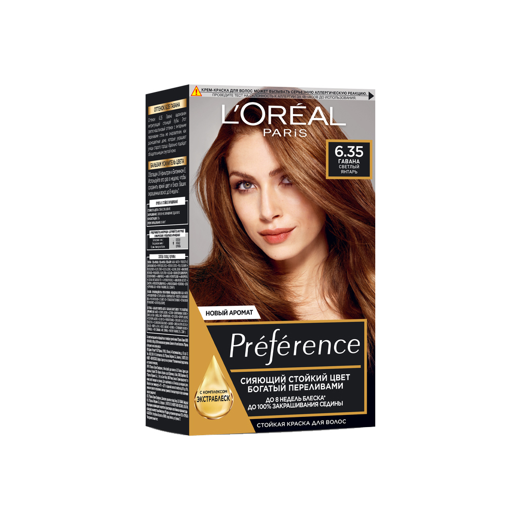 Краска для волос L'Oreal Paris Preference 6.35 - Светлый янтарь (3600520248967)