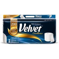 Туалетная бумага Velvet Excellence Белая 3 слоя 8 рулонов 200 отрывов (5901478995490)
