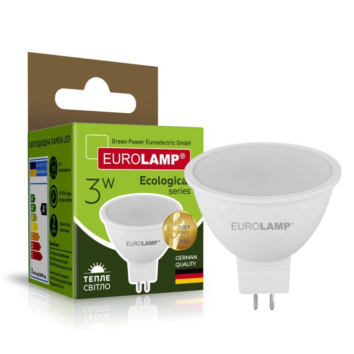 Лампочка Eurolamp LED SMD MR16 3W GU5.3 3000K 220V (LED-SMD-03533(P)) изображение 2