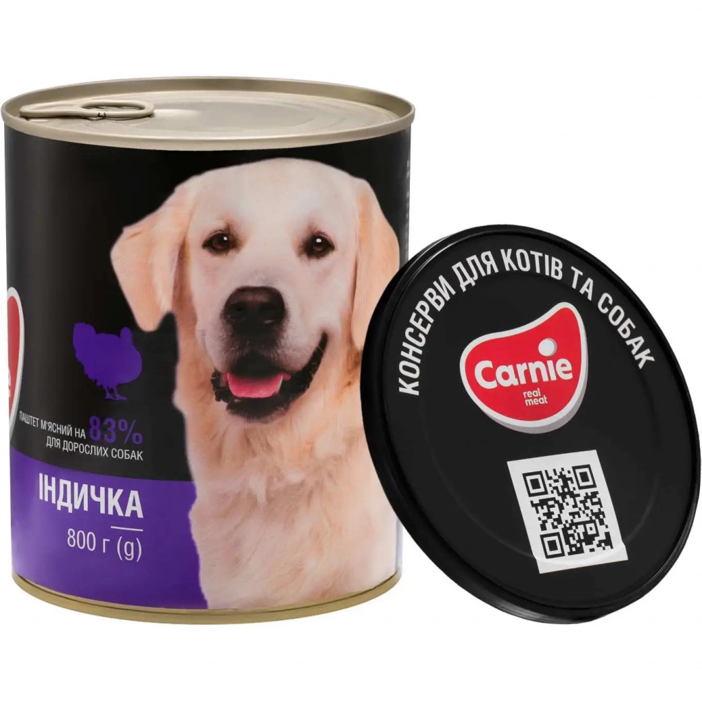 Консерви для собак Carnie Dog м'ясний паштет з індичкою 800 г (4820255190235) зображення 2