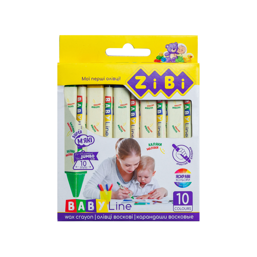 Олівці кольорові ZiBi Baby line Jumbo воскові трикутні 6 шт (ZB.2483)