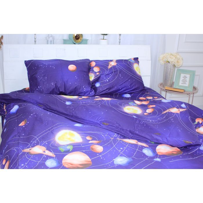 Постільна білизна MirSon Сатин 22-1282 Night Space Сімейний 160x220 (2200003587371) зображення 2