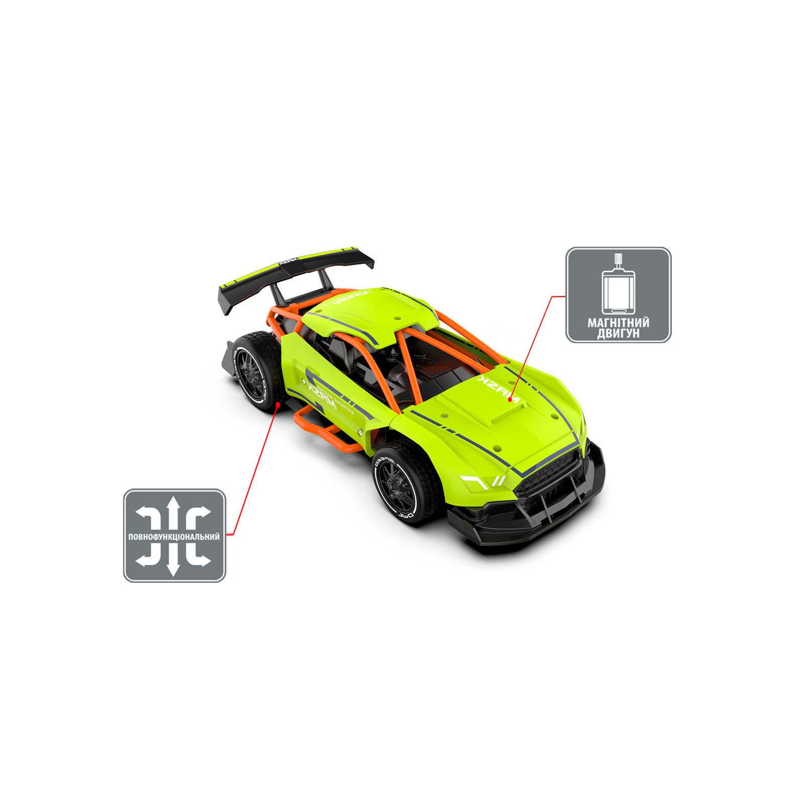 Радиоуправляемая игрушка Sulong Toys Speed racing drift – Mask (зеленый, 1:24) (SL-290RHGR) изображение 3