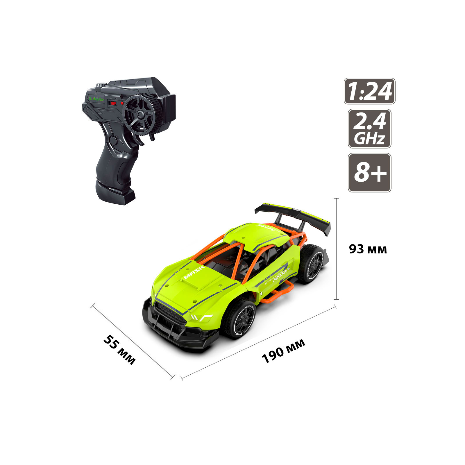 Радіокерована іграшка Sulong Toys Speed racing drift – Mask (зелений, 1:24) (SL-290RHGR) зображення 5