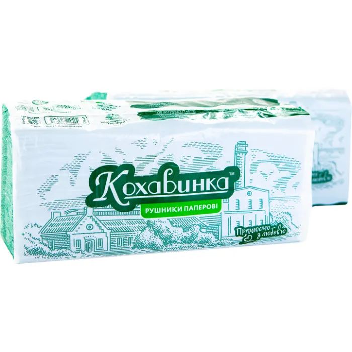Бумажные полотенца Кохавинка V-сложение Зеленые 1 слой 200 листов (4820032450071) изображение 2