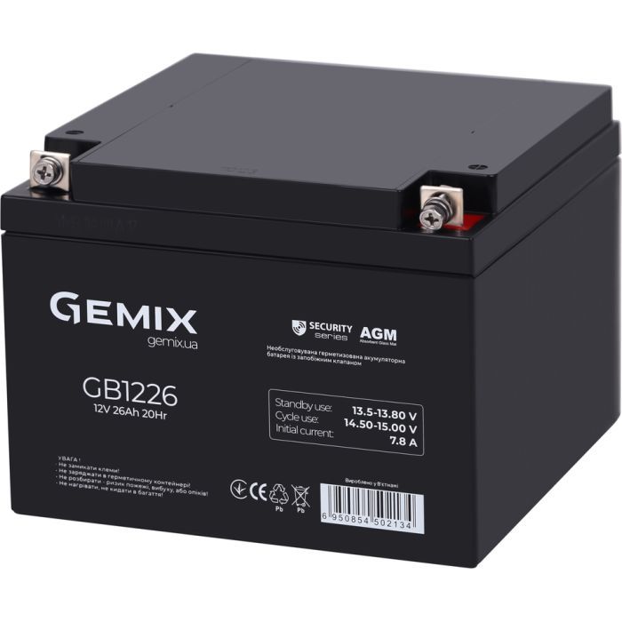 Батарея к ИБП Gemix GB 12V 26Ah Security (GB1226) изображение 2