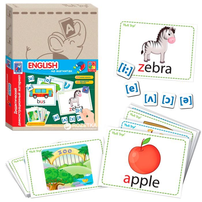 Обучающий набор Vladi Toys Дидактический материал с магнитами English (VT3701-06)