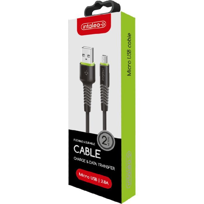 Дата кабель USB 2.0 AM to Micro 5P 2.0m CBFLEXM2 black Intaleo (1283126521430) изображение 2